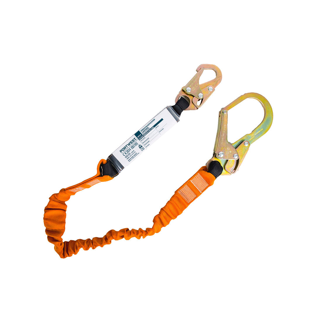 FP74 SINGLE 140KG 1.8M LANYARD WITH SHOCK ABSORBER BLACK/ORANGE