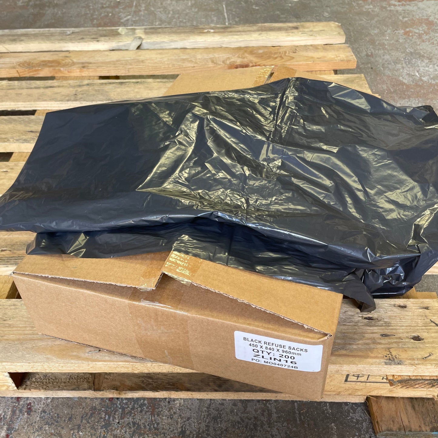 ZLIN16 H/D REFUSE BAGS BLACK 18 X 34"X 39" BOX OF 200 PBL1