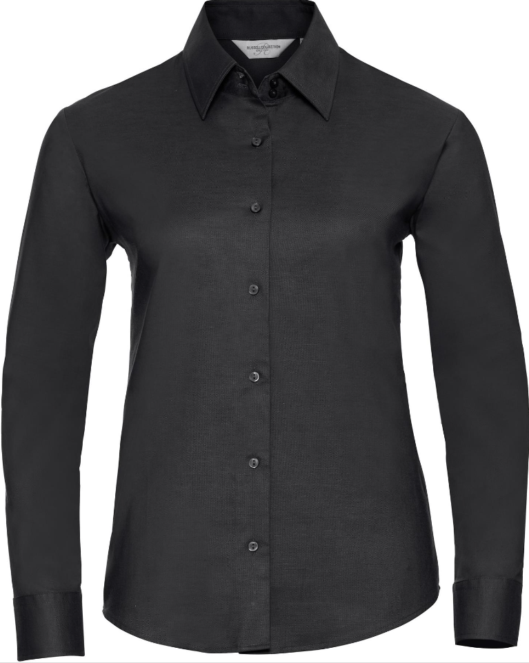 R932F Tailored Oxford Shirt Long Sleeve 135 Ladies Black