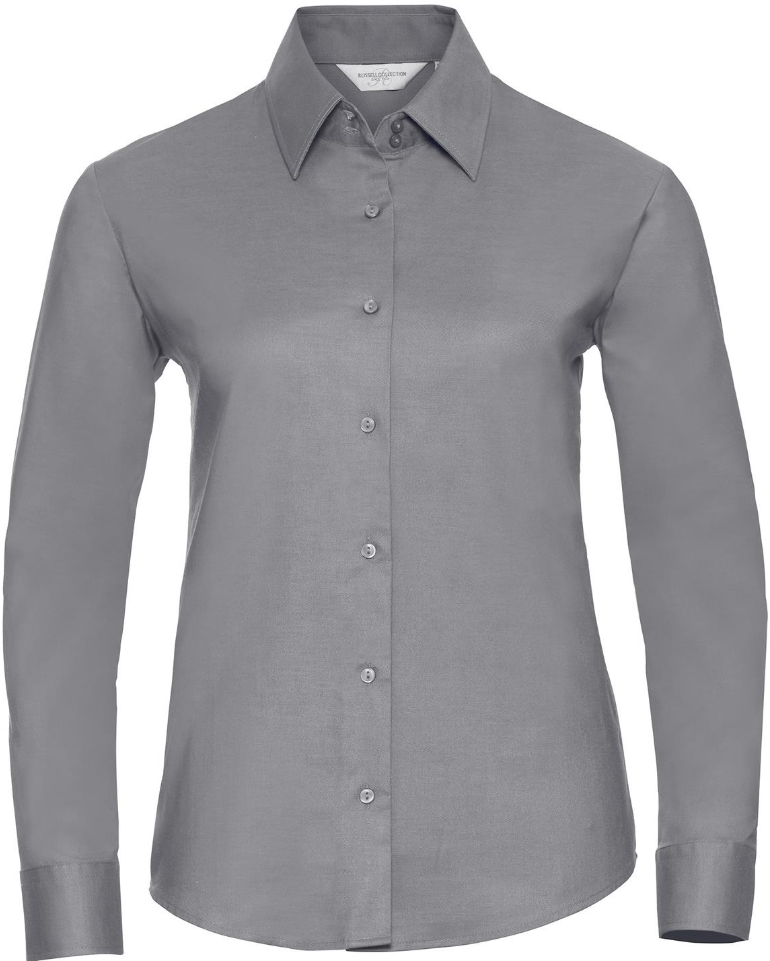 R932F Tailored Oxford Shirt Long Sleeve 135 Ladies Silver