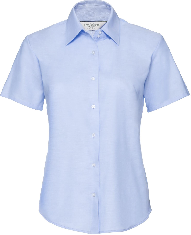 R933F Tailored Oxford Shirt Short Sleeve 135 Ladies Oxford Blue