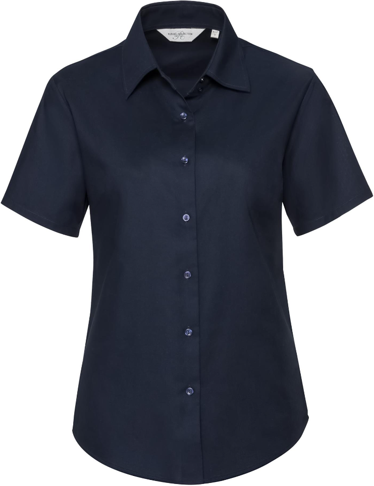 R933F Tailored Oxford Shirt Short Sleeve 135 Ladies Bright Navy