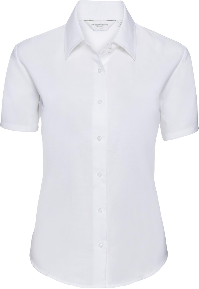 R933F Tailored Oxford Shirt Short Sleeve 135 Ladies White