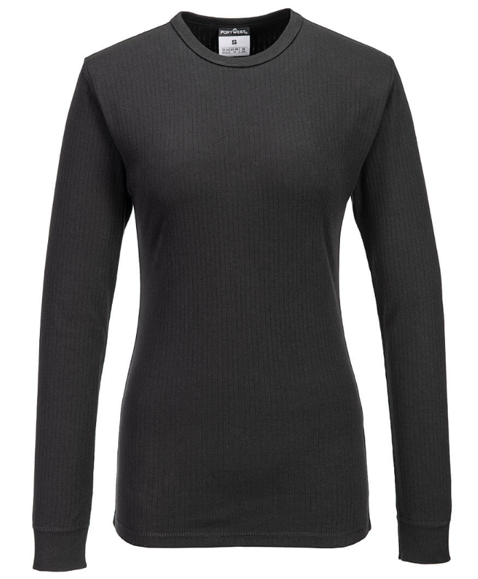 B126 - Women's Thermal T-Shirt Long Sleeve Black