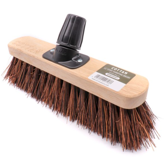 STIFF SWEEPING BROOM (11 INCH) With Handle