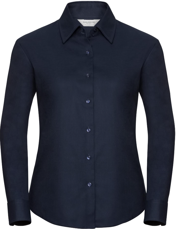 R932F Tailored Oxford Shirt Long Sleeve 135 Ladies Bright Navy