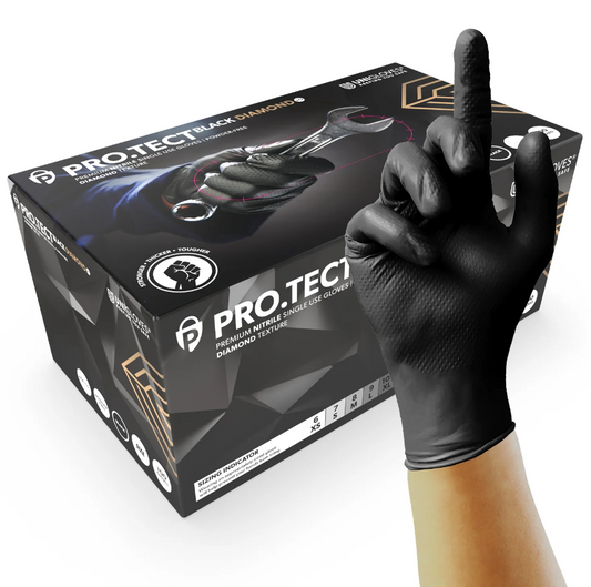 Black Diamond Textured Gloves, (100 gloves per box), GA013X