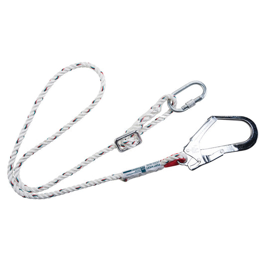 FP22 ADJUSTABLE 2M RESTRAINT LANYARD WHITE