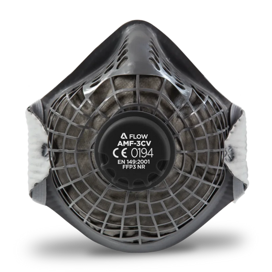 ALPHA AMF-3CV FFP3V CHARCOAL CUP RESPIRATOR BOX OF 10