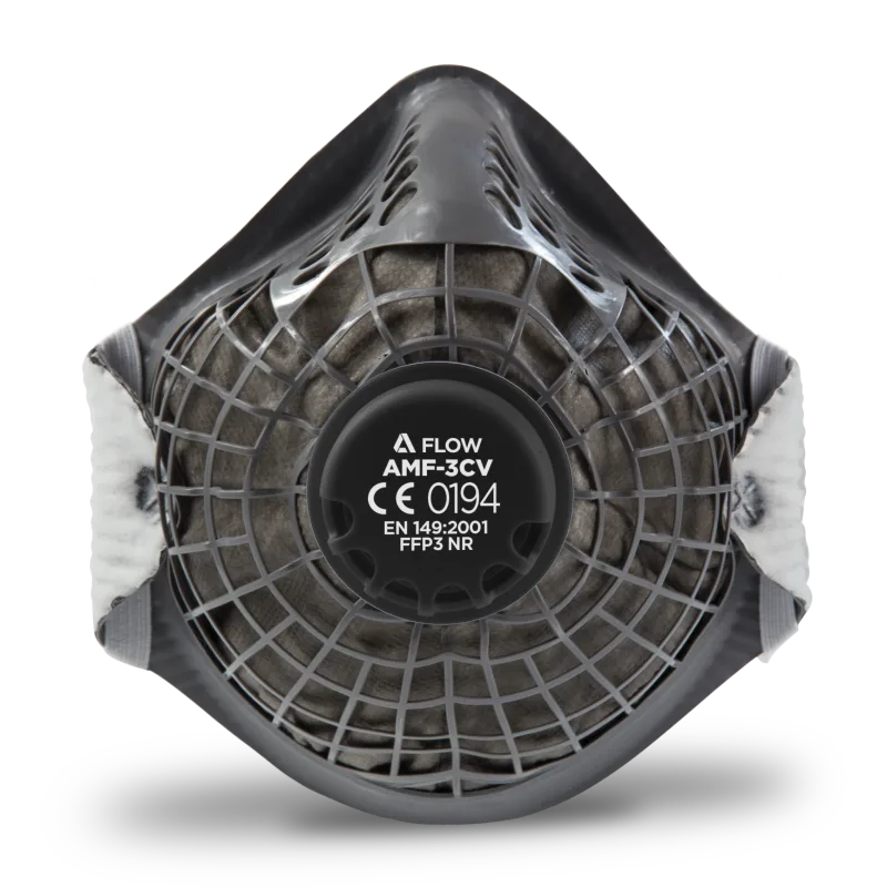 ALPHA AMF-3CV FFP3V CHARCOAL CUP RESPIRATOR BOX OF 10