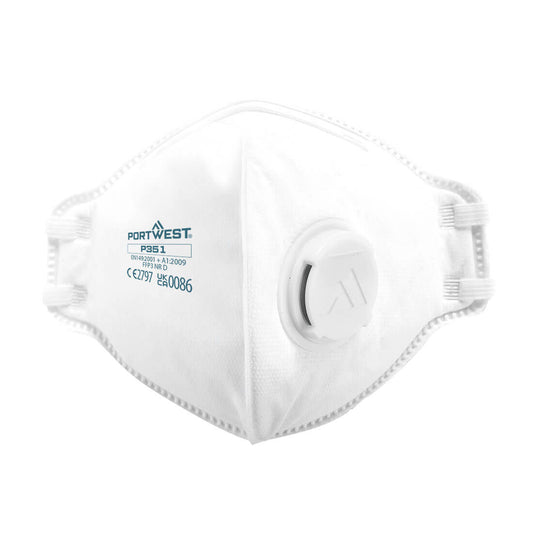 P351 FFP3 VALVED DOLOMITE FOLD FLAT RESPIRATOR PACK OF 20