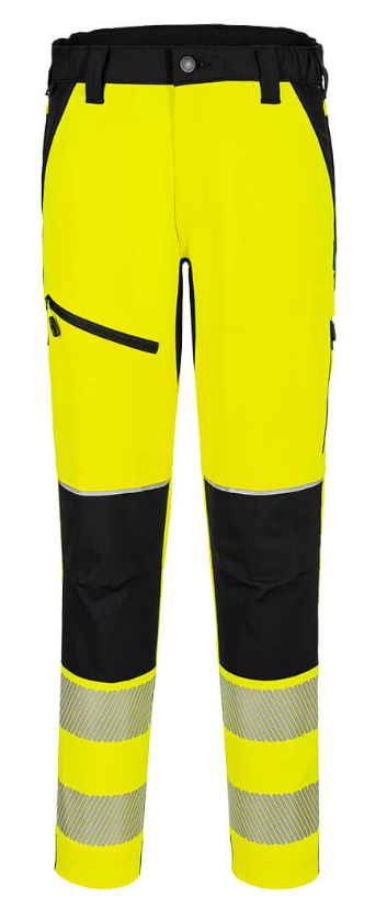 T140 - PW3 Hi-Vis Stretch Trouser Yellow/Black