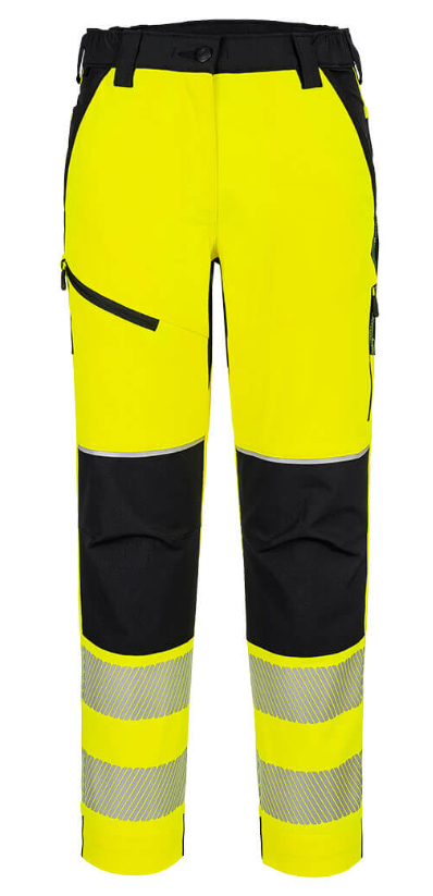 T141 - PW3 Hi-Vis Women's Stretch Trouser Yellow/Black