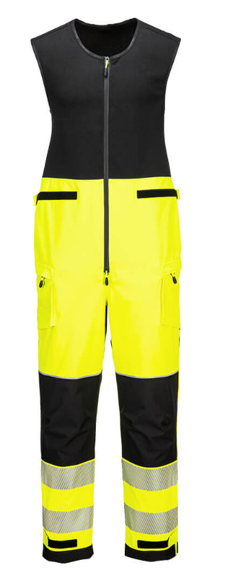 T150 - PW3 Hi-Vis Rain Salopette (3L) Yellow/Black