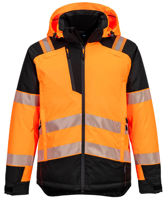 T160 - PW3 Hi-Vis Winter Jacket Orange/Black