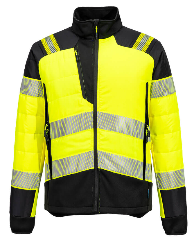 T170 - PW3 Hi-Vis Hybrid Baffle Jacket Yellow/Black