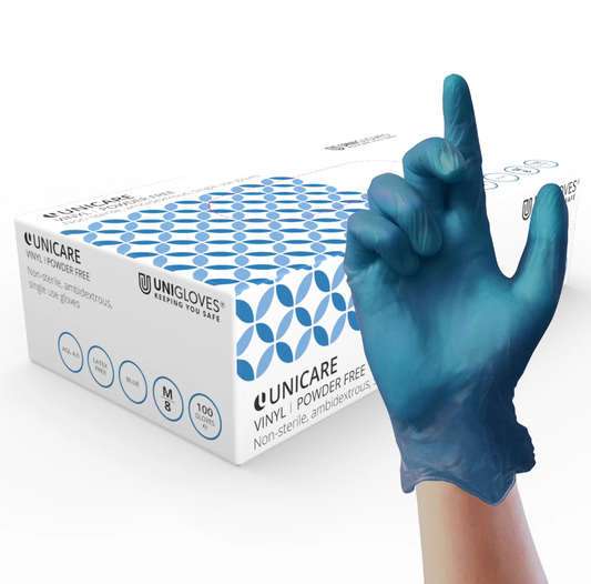 Blue Vinyl Gloves (Mixed Branded Boxes)