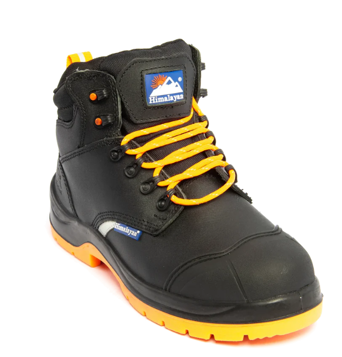 Himalayan 5400 S3/SRC Black Reflecto Safety Boot with Orange Sole