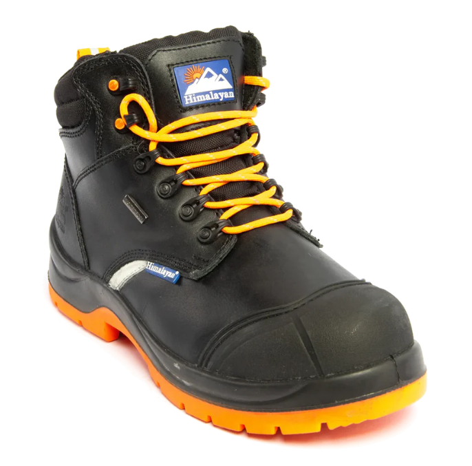 Himalayan 5402 S3/SRC ReflectO Waterproof Black Safety Boot with Orange Sole