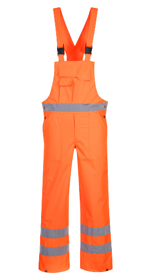 S388 - Hi-Vis Breathable Rain Bib and Brace Orange