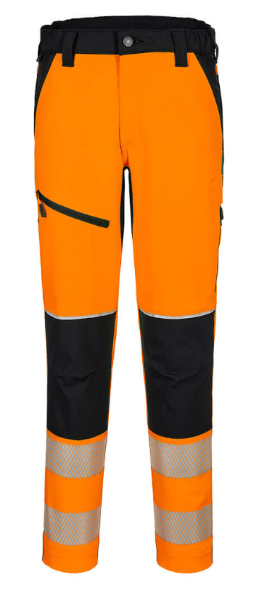 T140 - PW3 Hi-Vis Stretch Trouser Orange/Black