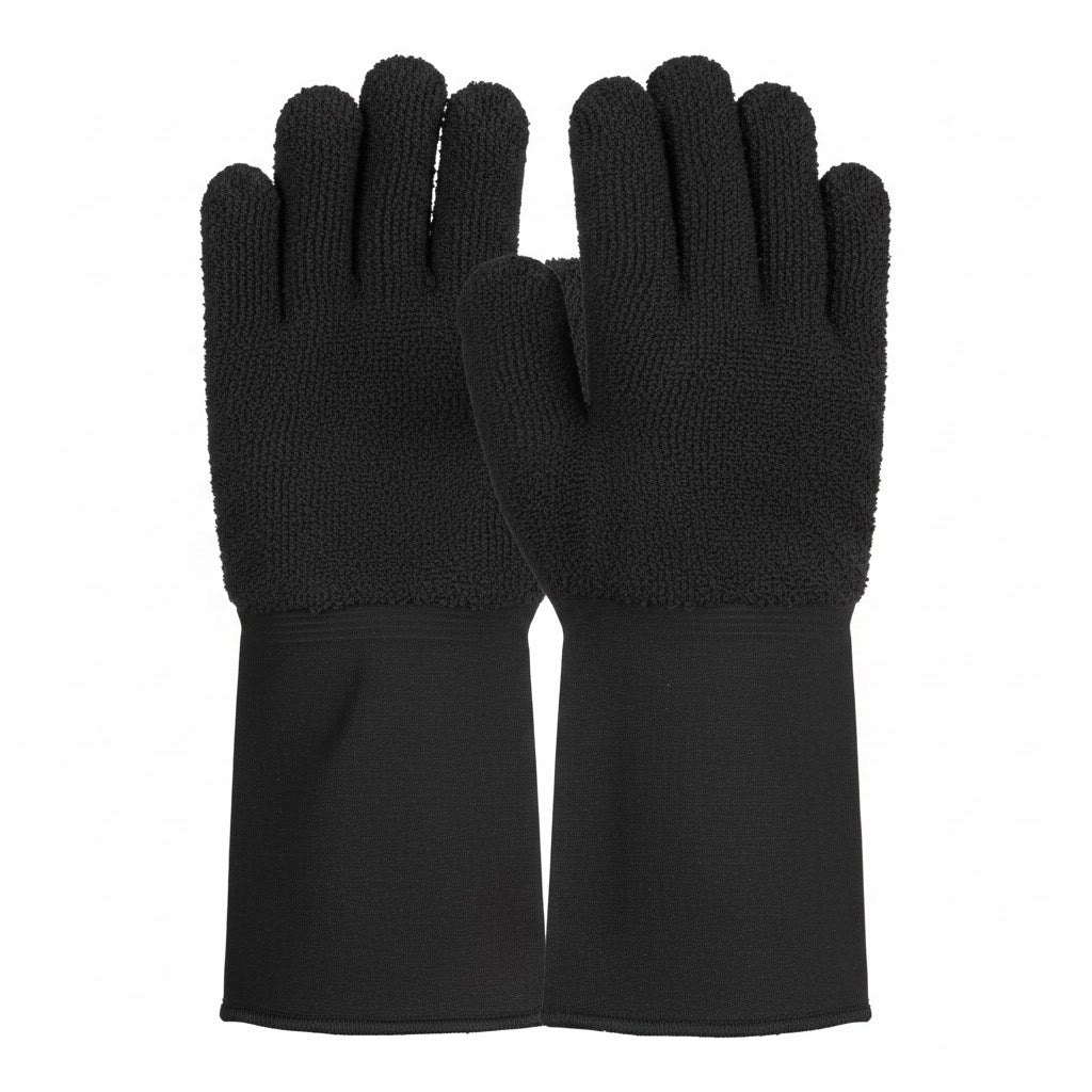 TCG32BLK 32oz Terry Cloth With Canvas Cuff Gauntlet Black Pack Of 6 Pairs