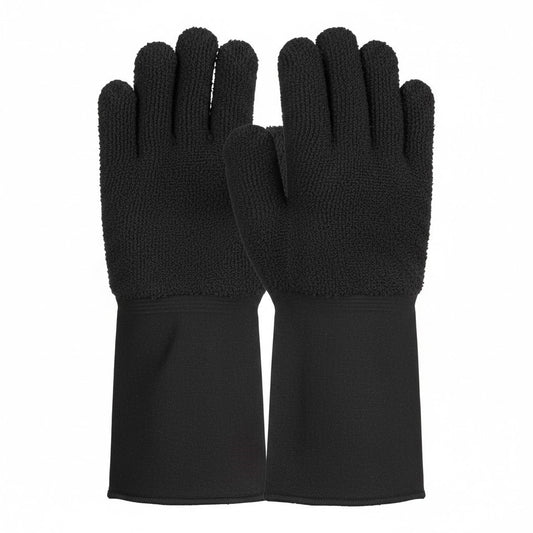 TCG32BLK 32oz Terry Cloth With Canvas Cuff Gauntlet Black Pack Of 6 Pairs